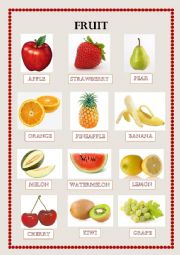 English Worksheet: Fruit