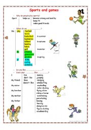 English Worksheet: Sports and games