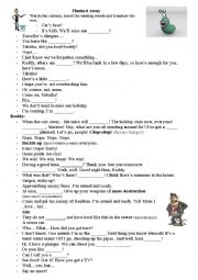 English Worksheet: Flushed Away, part 1, cartoon