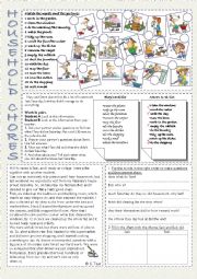 English Worksheet: household chores