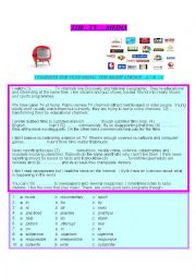 Tv, Media, Newspapers  topic for exams  at B2 level - multiple choice test  with key