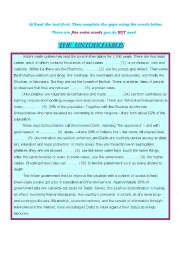 English Worksheet: TELC test - The untouchables - reading comprehension and gapfilling exercise