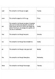 English Worksheet: The hungry caterpillar