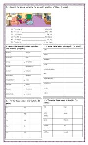 English Worksheet: diagnostic test 5th