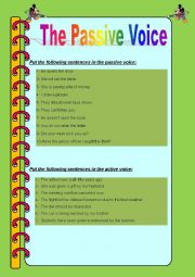 English Worksheet: passive voice