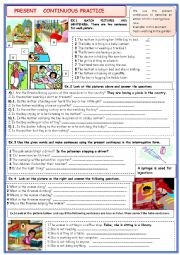 English Worksheet: Present Continuous practice