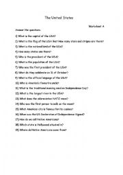 English Worksheet: The USA