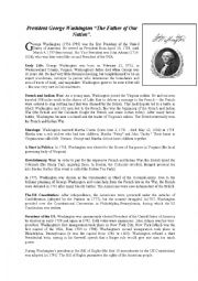 English Worksheet: American President George Washington