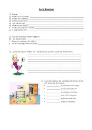 English Worksheet: Lets practice