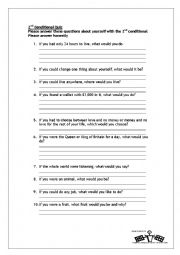 English Worksheet: Second Conditional