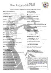 English Worksheet: Union Sundown - Bob Dylan