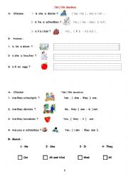 English Worksheet: yes / no question