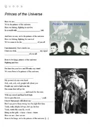 English Worksheet: Queen - Princes of the Universe