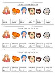English Worksheet: Faces matching