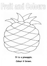 English Worksheet: fruits and colours