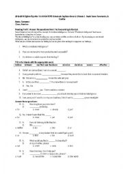 English Worksheet: exam paper for 8th grade