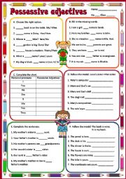 English Worksheet: POSSESSIVE ADJECTIVES 