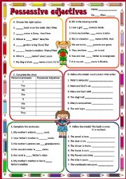 English Worksheet: POSSESSIVE ADJECTIVES 