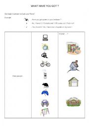 English Worksheet: Pair Work : Have Got