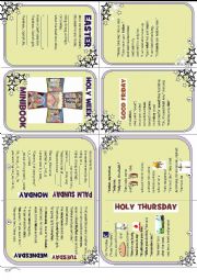 English Worksheet: Holy Week Minibook