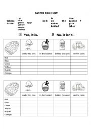 English Worksheet: Easter Egg Hunt Battleships