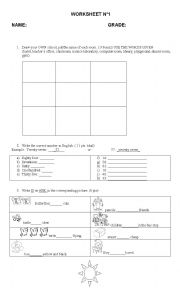 worksheet classroom objects and verb to be 