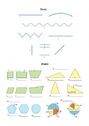 English Worksheet: Lines and shapes