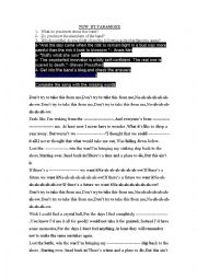 English Worksheet: now partamore
