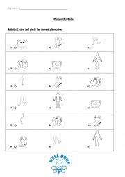 English Worksheet: Circle the parts of the body