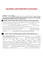 English Worksheet: Reading and Writing Test