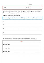 English Worksheet: Book report