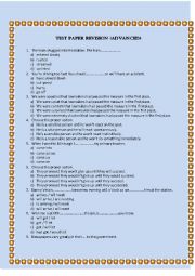 English Worksheet: ADVANCED TEST