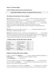 human rights worksheet