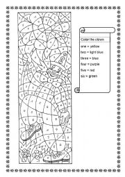 English Worksheet: Colour clown