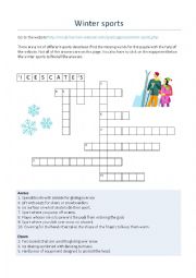 Criss Cross Puzzle - Winter Sports