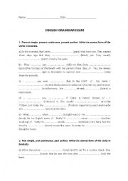 ENGLISH GRAMMAR EXAM --- 8 PAGES + KEY!!