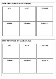 English Worksheet: Draw two items