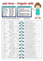 English Worksheet: past tense irregular verbs