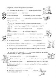 English Worksheet: prepositions