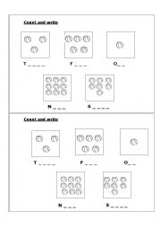 English Worksheet: Count and write