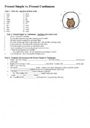 English Worksheet: Present Simple vs. Present Continuous