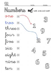 English Worksheet: MATCHING NUMBERS