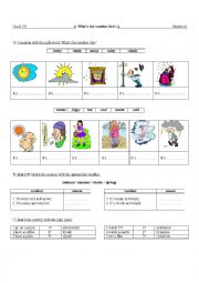 English Worksheet: weather and seasons