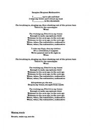 English Worksheet: Imagine Dragon - Radioactive (song lyrics)