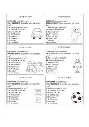 English Worksheet: At the toy shop - Roleplay