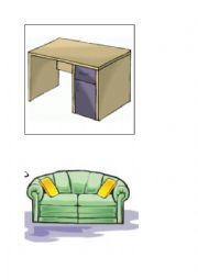 English Worksheet: Furniture-pictures