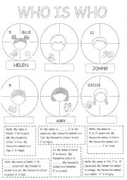 English Worksheet: who is who