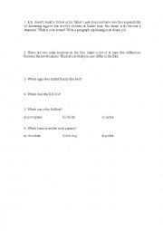 Hop Movie worksheet