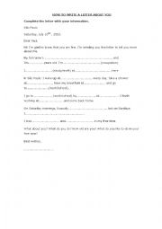 English Worksheet: Learning how to write a letter.