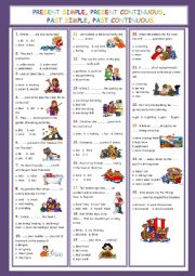 English Worksheet: VERB TENSES TEST